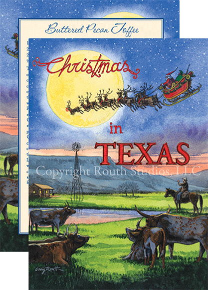 Texas Holiday Cards - Chrismas Eve flight over Texas
